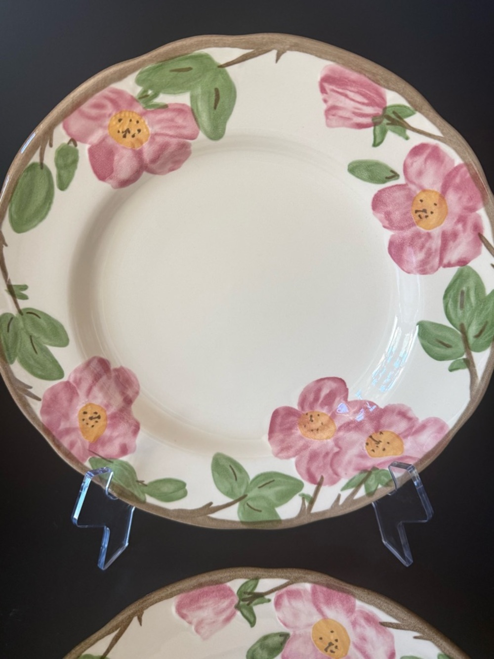 Franciscan Desert Rose Dinner Plates Set 2 England Cottagecore Pink Floral - Picture 4 of 6